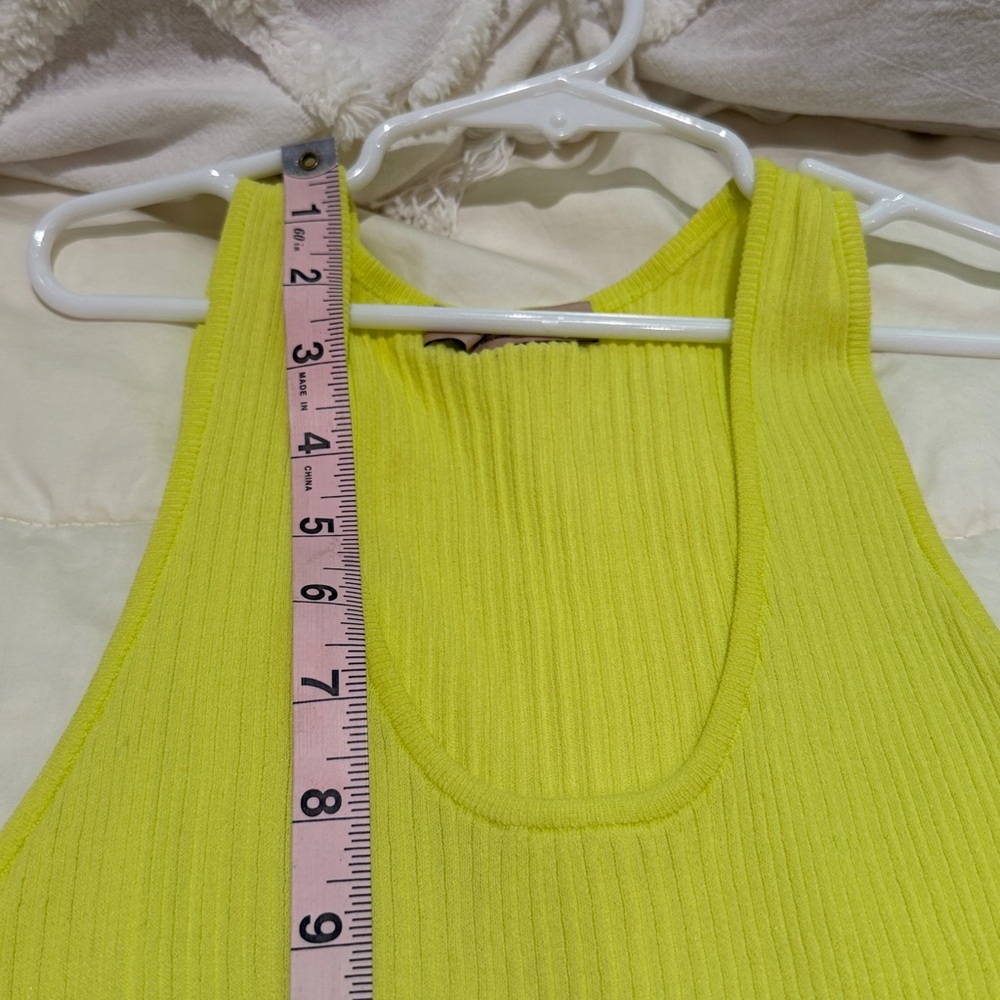 Twin-Set Yellow Ribbed Knit Tank Top - Picture 13 of 13